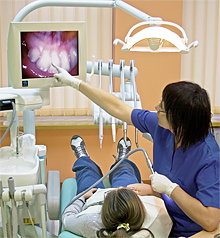 intra-oral camera at the dentist