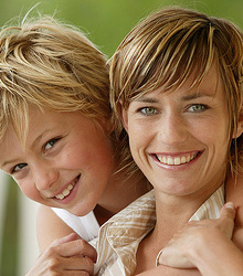stock photo of a mom and son